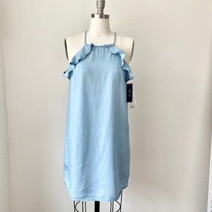 Chambray Sleeveless Shift Dress